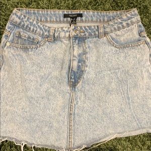 Ripped denim skirt